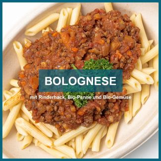 Bolognese mit Penne, Rinderhack, Bio-Gemüse